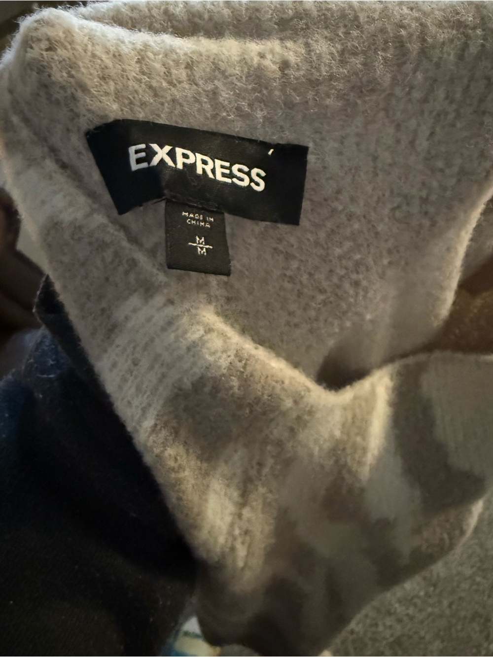 Express Cream and Taupe Zebra-Print Sweater - Picture 3 of 3